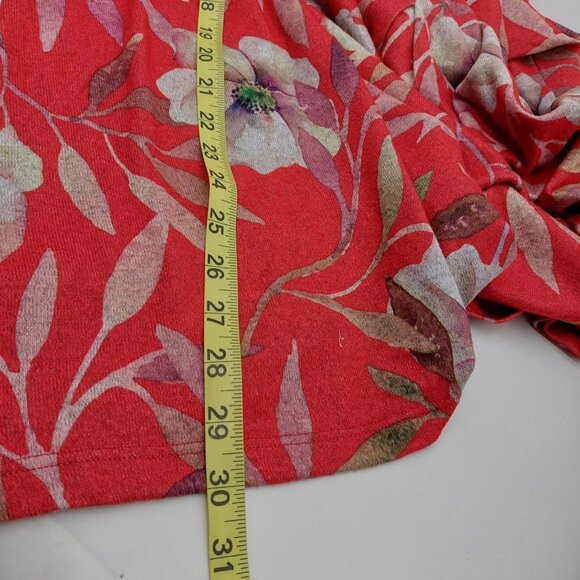 Serengeti Women’s Shirt Tunic Top Size 3X Red Multi-colored Floral - Picture 6 of 8